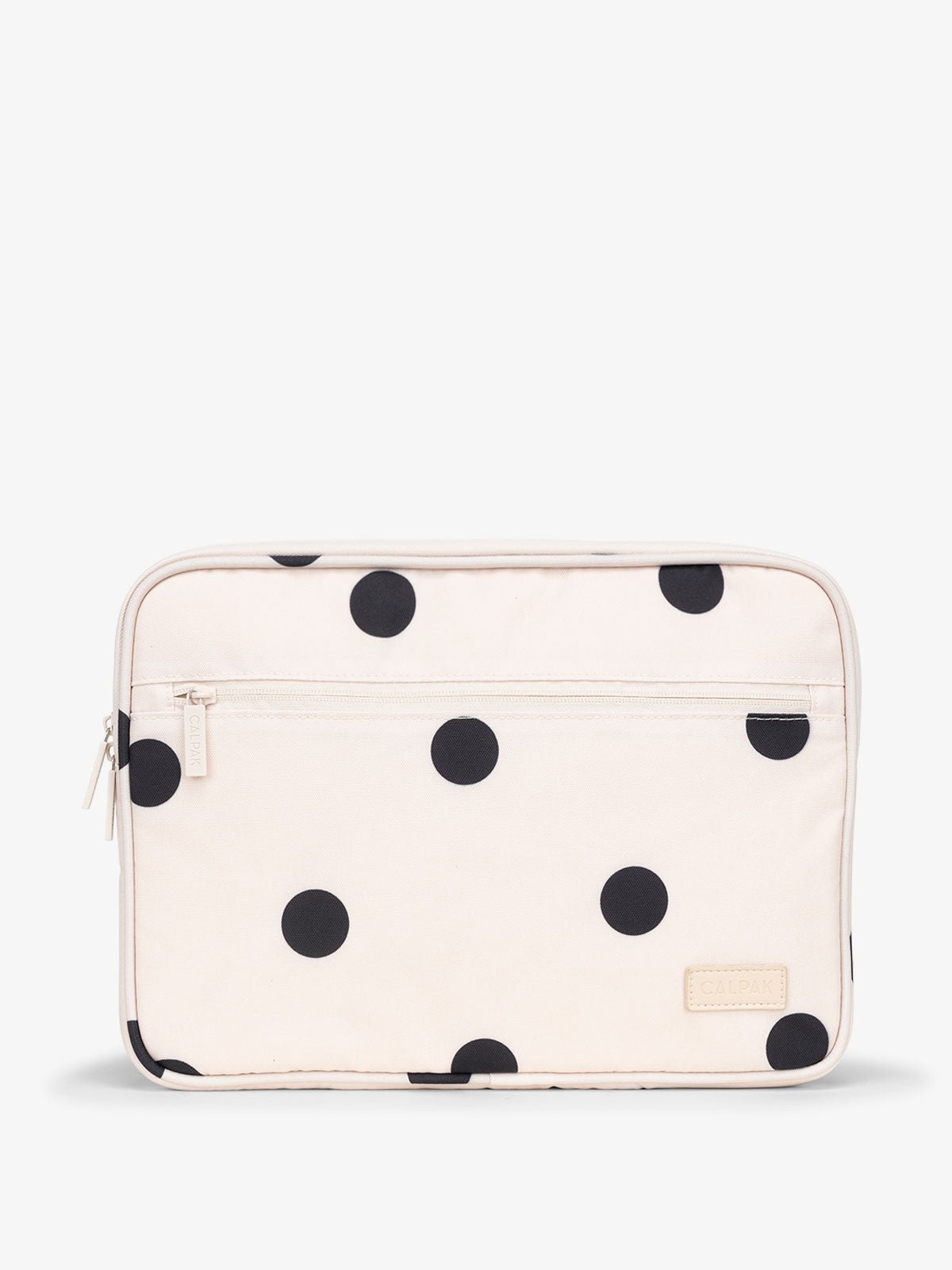CALPAK 13-14 Inch Laptop Case with zippered front pocket in polka dot