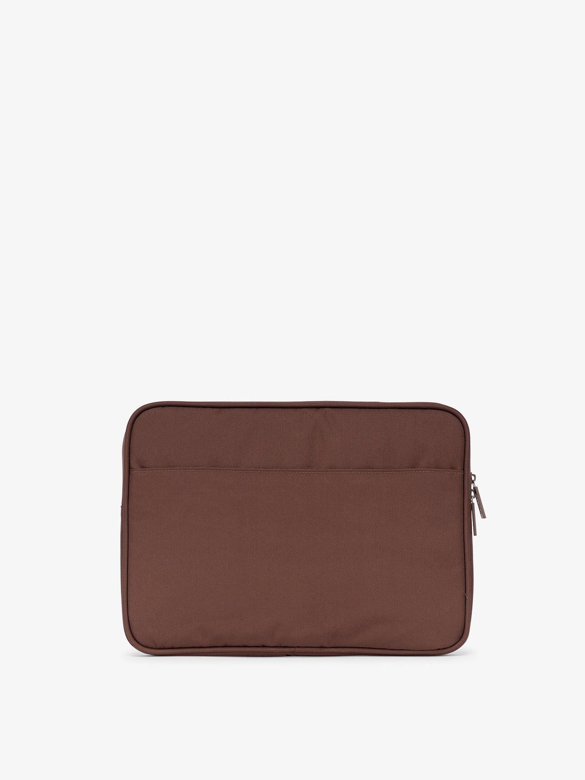 CALPAK 13-14 Inch water resistant laptop case with back slip pocket in dark brown