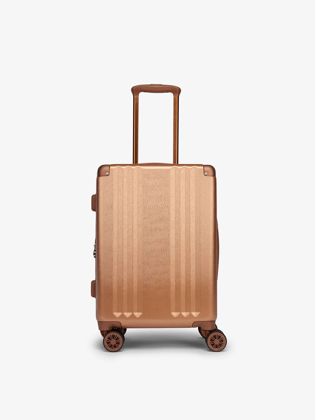 Copper CALPAK Ambeur hard shell rolling carry-on suitcase as part of the luggage set