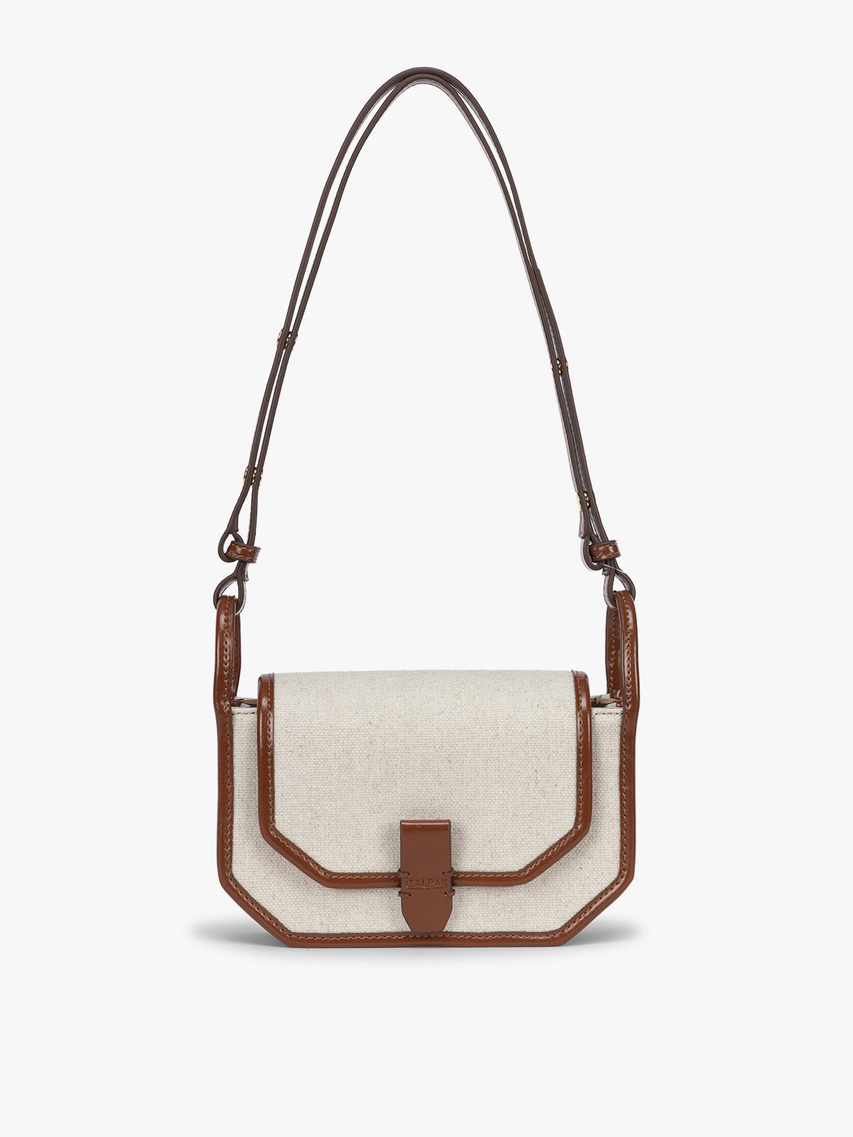 crossbody laptob bags for women rain resistant Colette Canvas Crossbody Wallet Bag | Natural Navy | CALPAK
