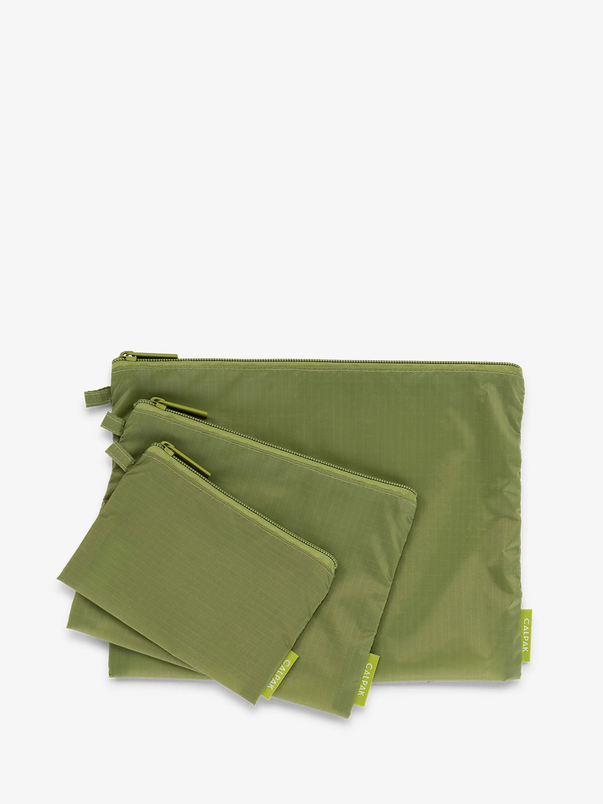 CALPAK Compakt zippered pouches in palm
