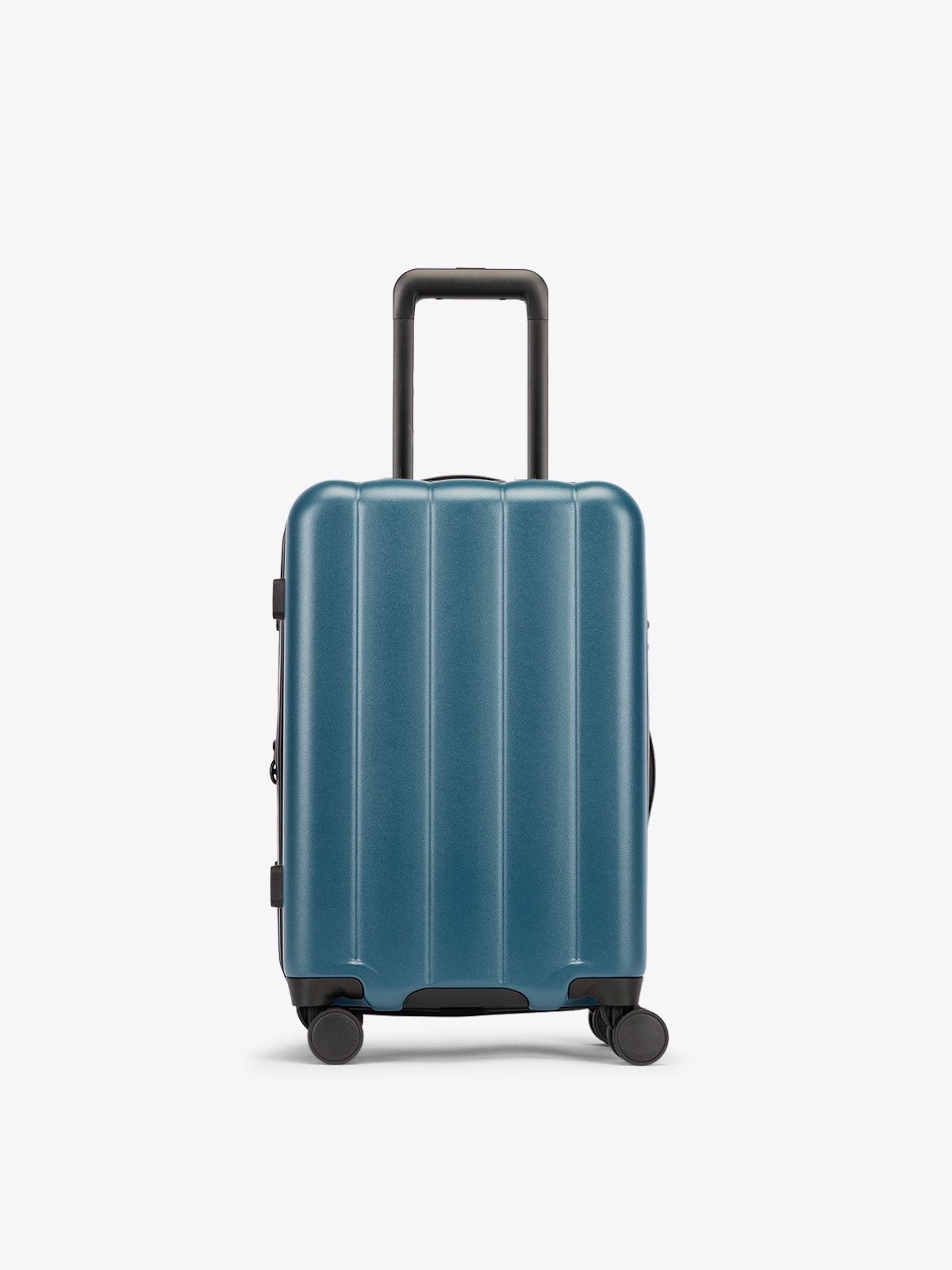 Pacific blue carry-on luggage made from an ultra-durable polycarbonate shell and expandable by up to 2"