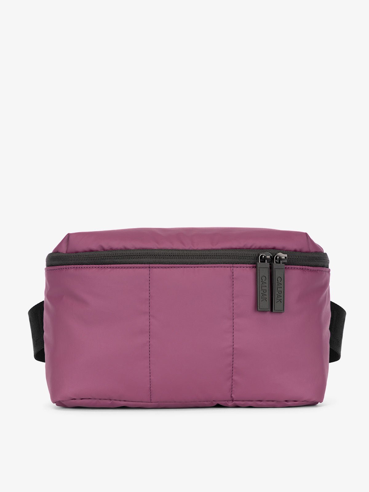 CALPAK Luka Belt Bag with soft puffy exterior in purple plum