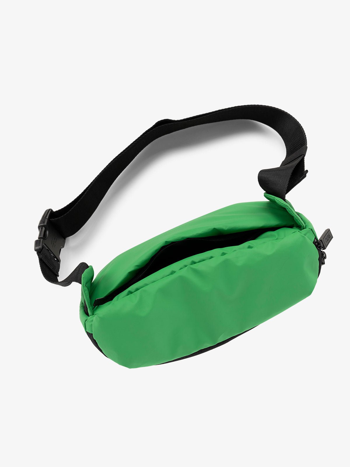 CALPAK Luka Belt Bag with adjustable strap and hidden back pocket in green apple