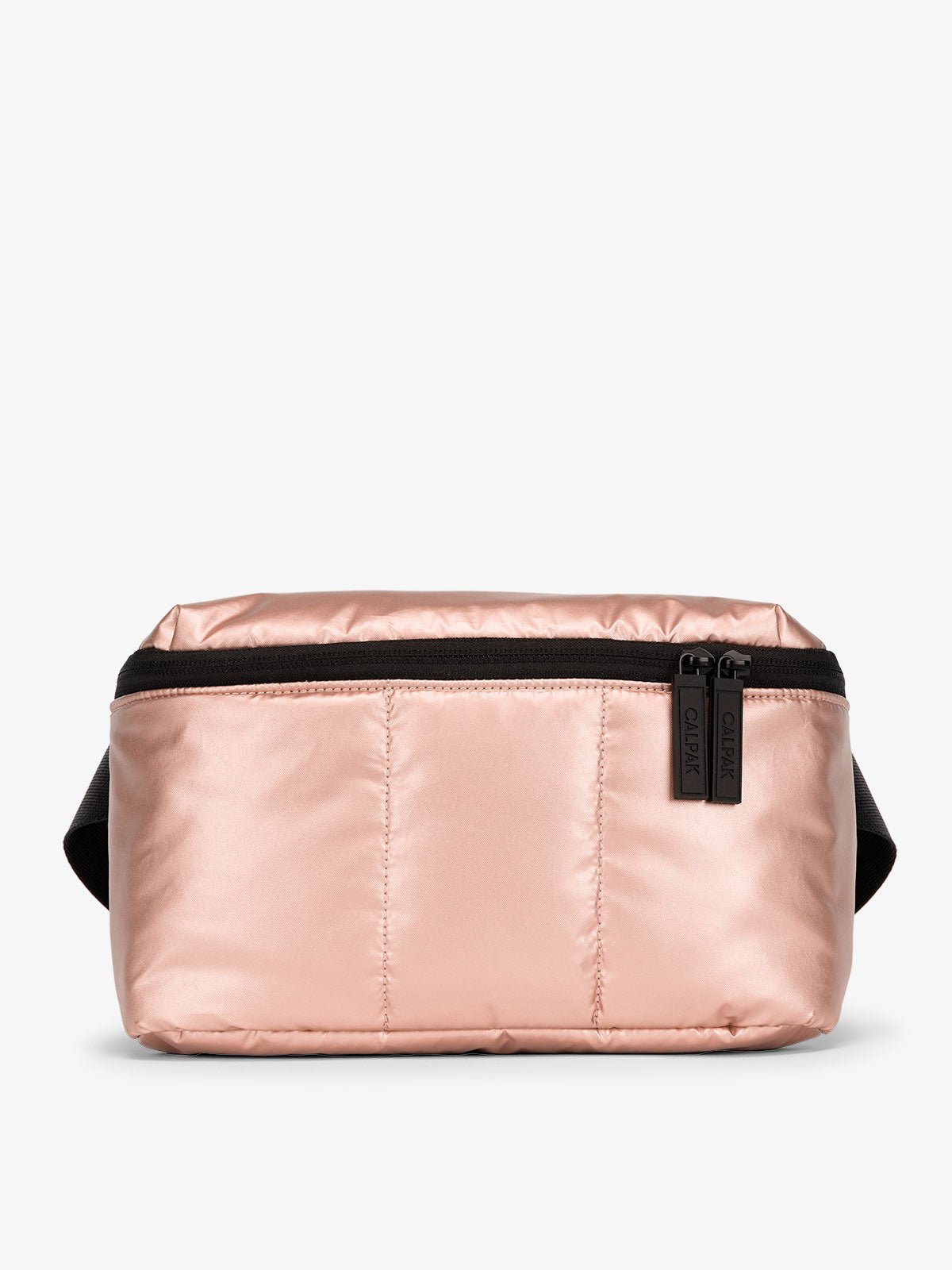 CALPAK Luka Belt Bag with soft puffy exterior in pink rose gold