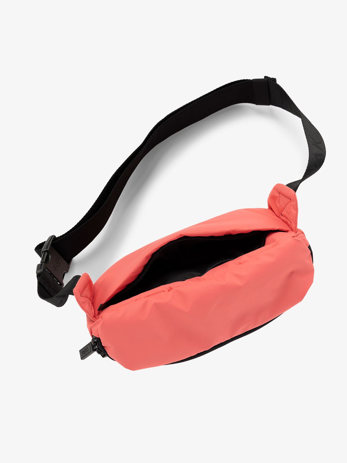 CALPAK Luka Belt Bag with adjustable strap and hidden back pocket in watermelon pink