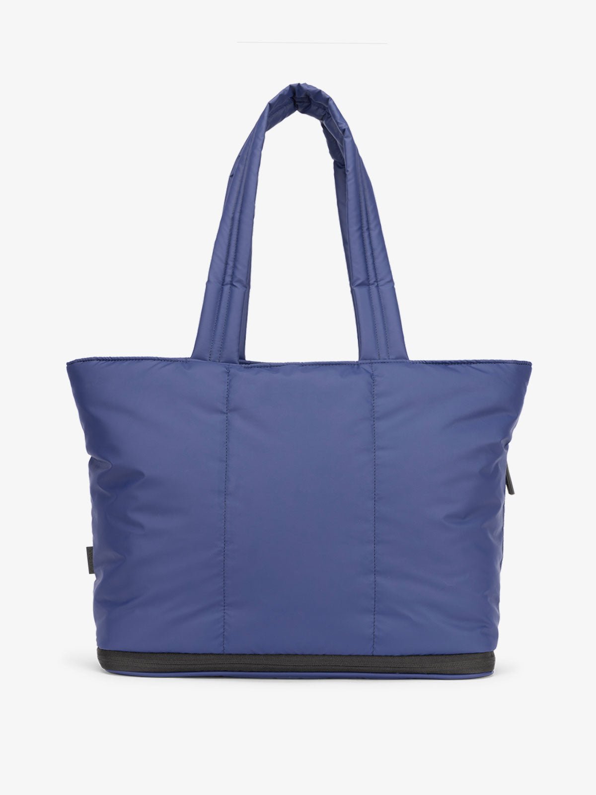 CALPAK Luka expandable tote bag with laptop compartment and padded straps in dark blue navy