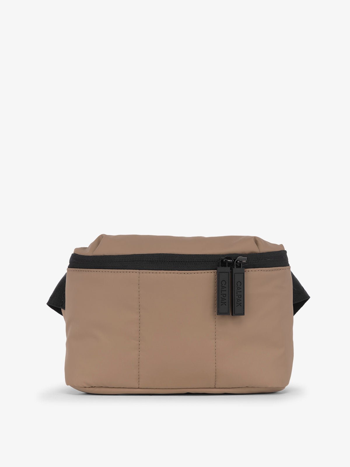 CALPAK Luka Mini Belt Bag with soft puffy exterior in chocolate