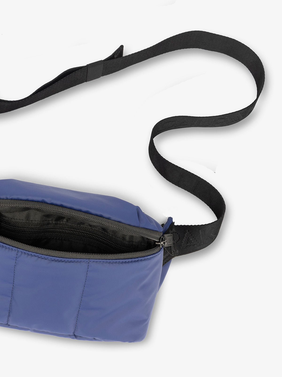 CALPAK Luka small travel waist Bag with multiple pockets in navy blue