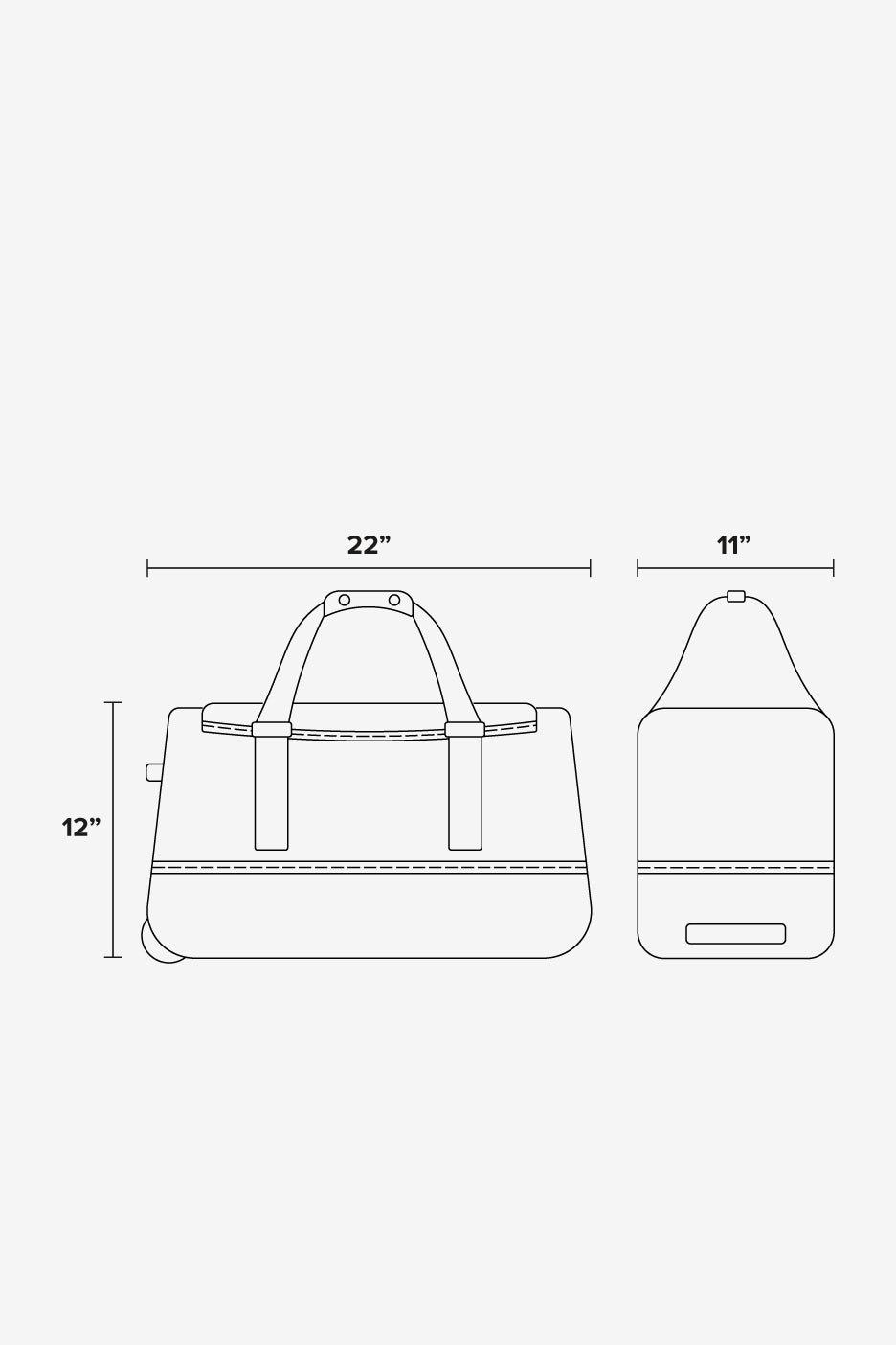 CALPAK Stevyn Rolling Duffel 22-inch bag dimensions