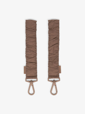 CALPAK Stroller Straps for Diaper Bag made with Oeko-Tex certified, recycled, and water-resistant materials in hazelnut brown; STP2401-HAZELNUT