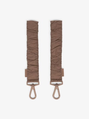 CALPAK Stroller Straps for Diaper Bag made with Oeko-Tex certified, recycled, and water-resistant materials in hazelnut brown; STP2401-HAZELNUT