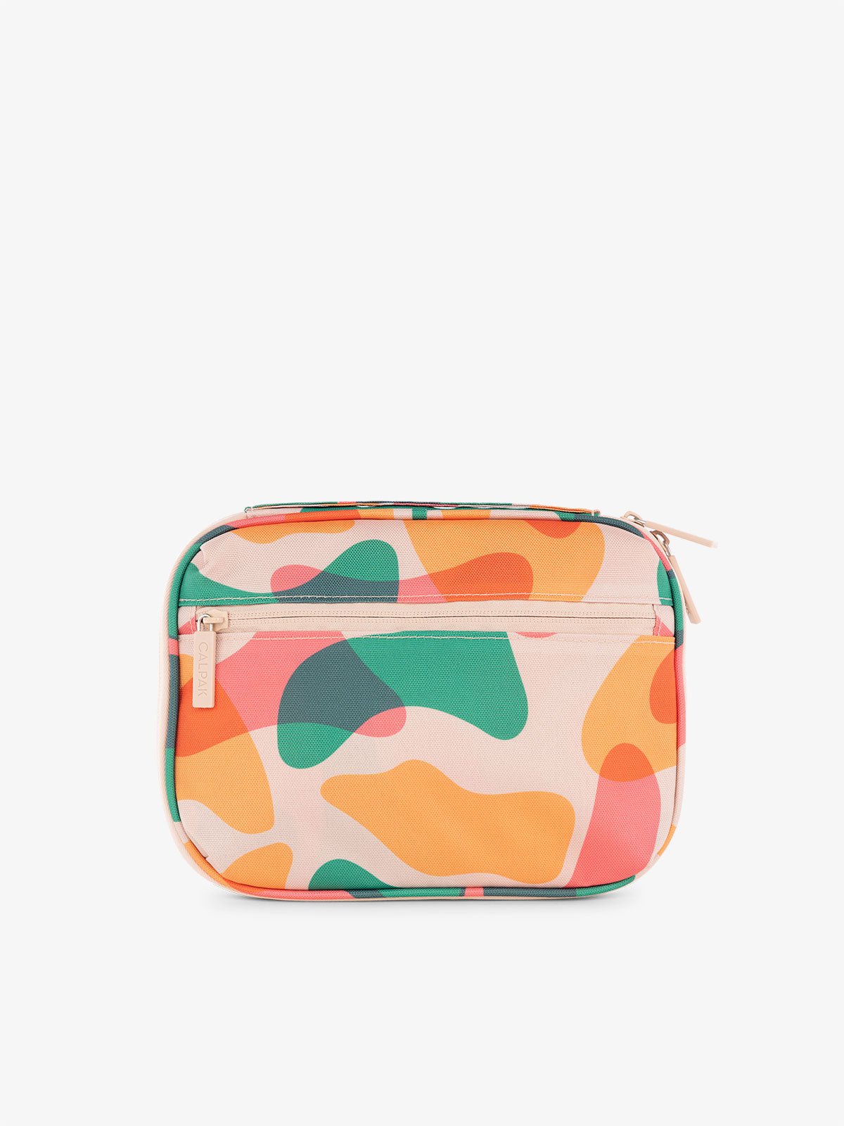 CALPAK tech and cables organizer bag in pink, green abstract print