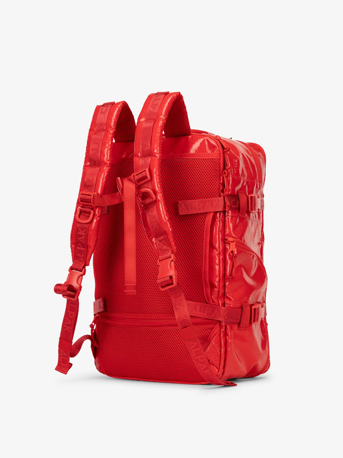 CALPAK Terra 26L Laptop Backpack Duffel with detachable adjustable shoulder strap in red flame