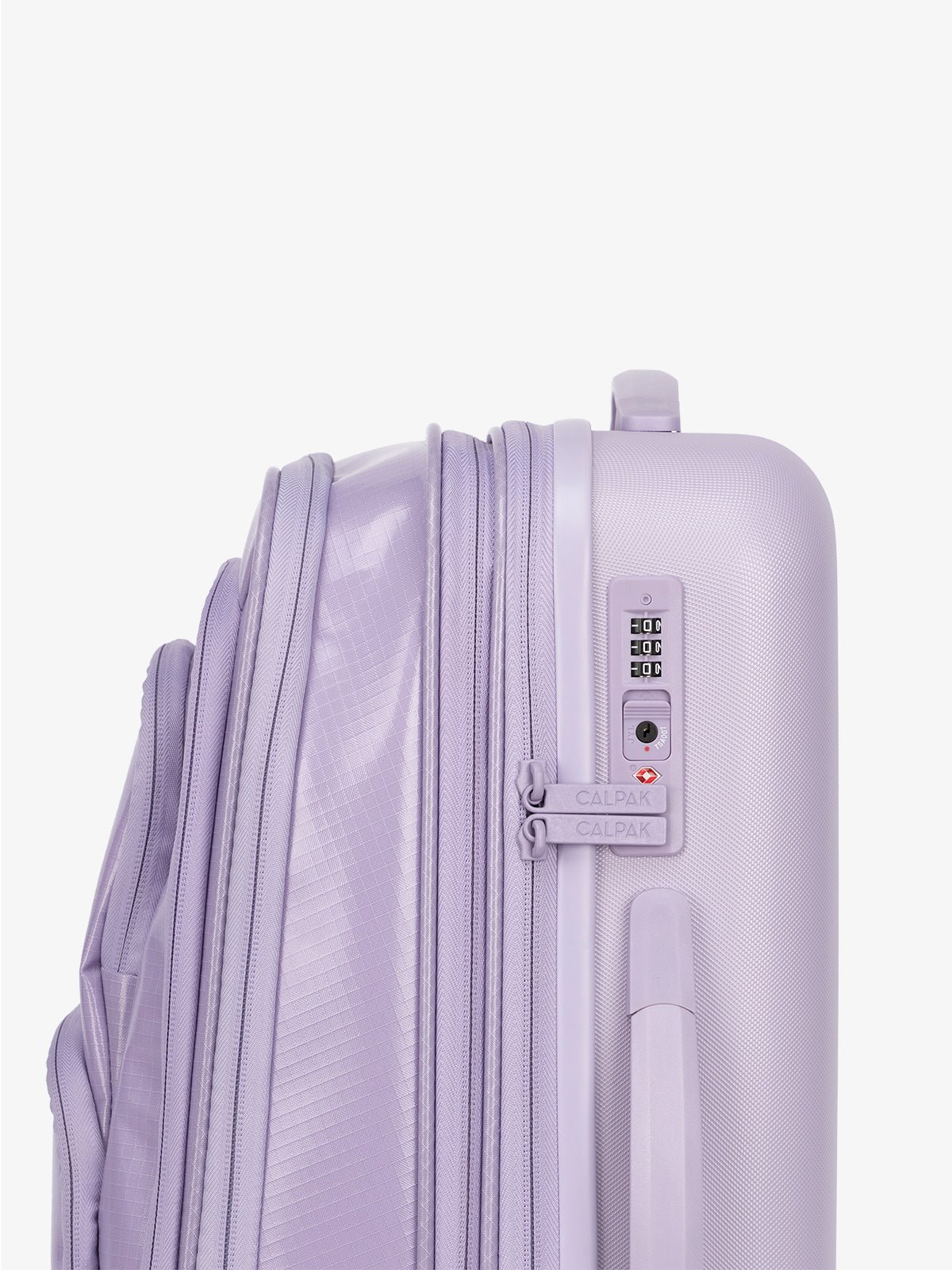 CALPAK Terra Carry-On expandable Luggage with soft and hard shell exterior TSA lock in amethyst