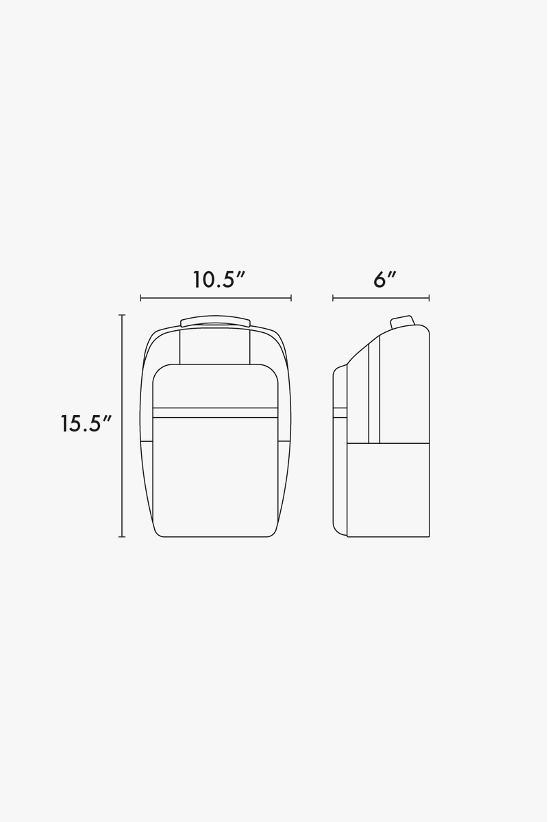 Terra Laptop Backpack dimensions in inches;
