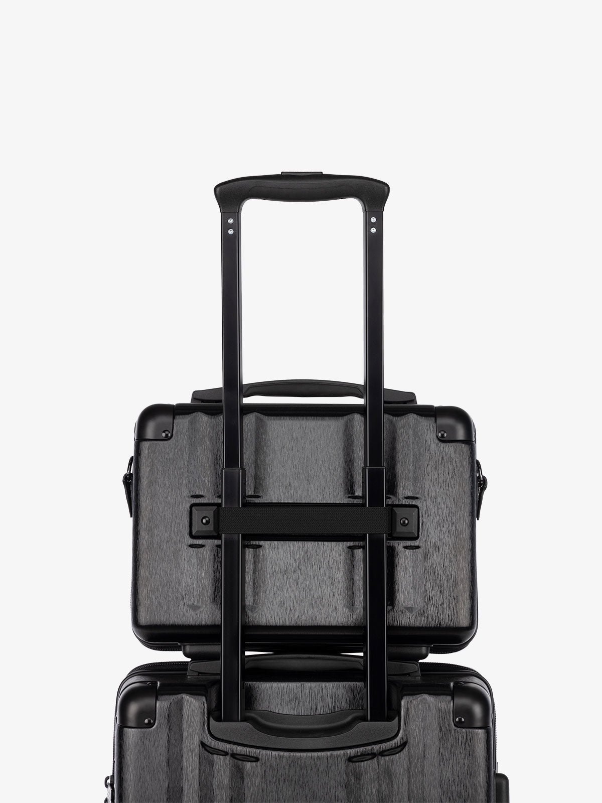 CALPAK Ambeur black travel vanity case with rolling carry on suitcase