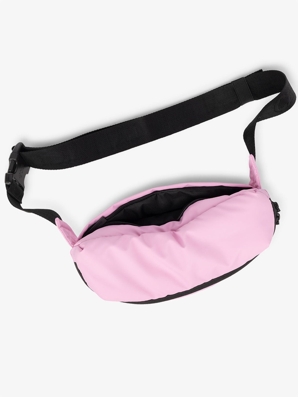 CALPAK Luka Belt Bag with adjustable strap and back pocket in bubblegum pink