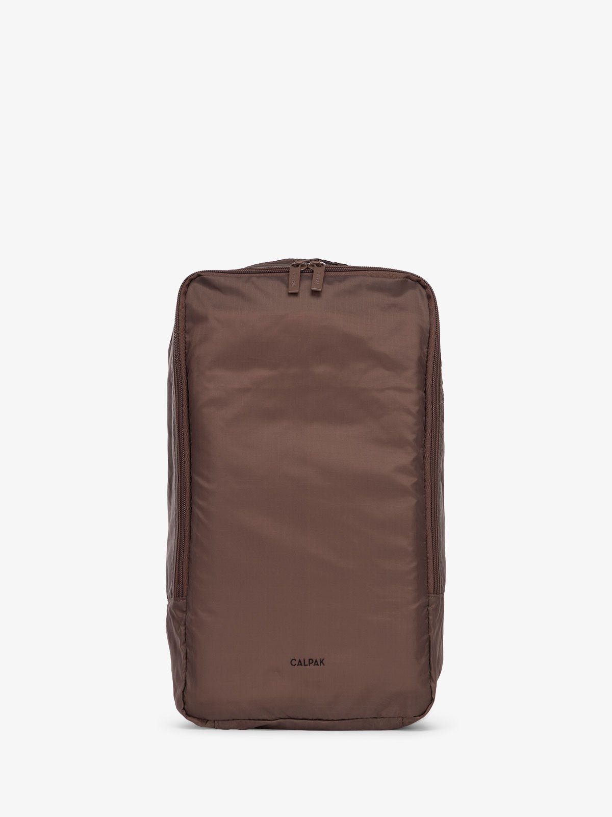CALPAK Compakt shoe storage travel bag with handle in walnut brown