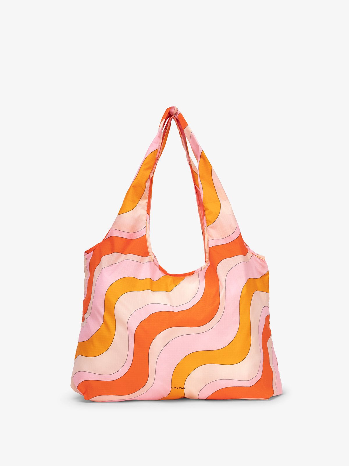 CALPAK compakt tote bag in wavy red pattern