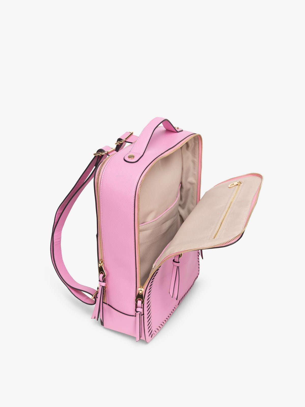 Kaya laptop backpack top view in pink guava