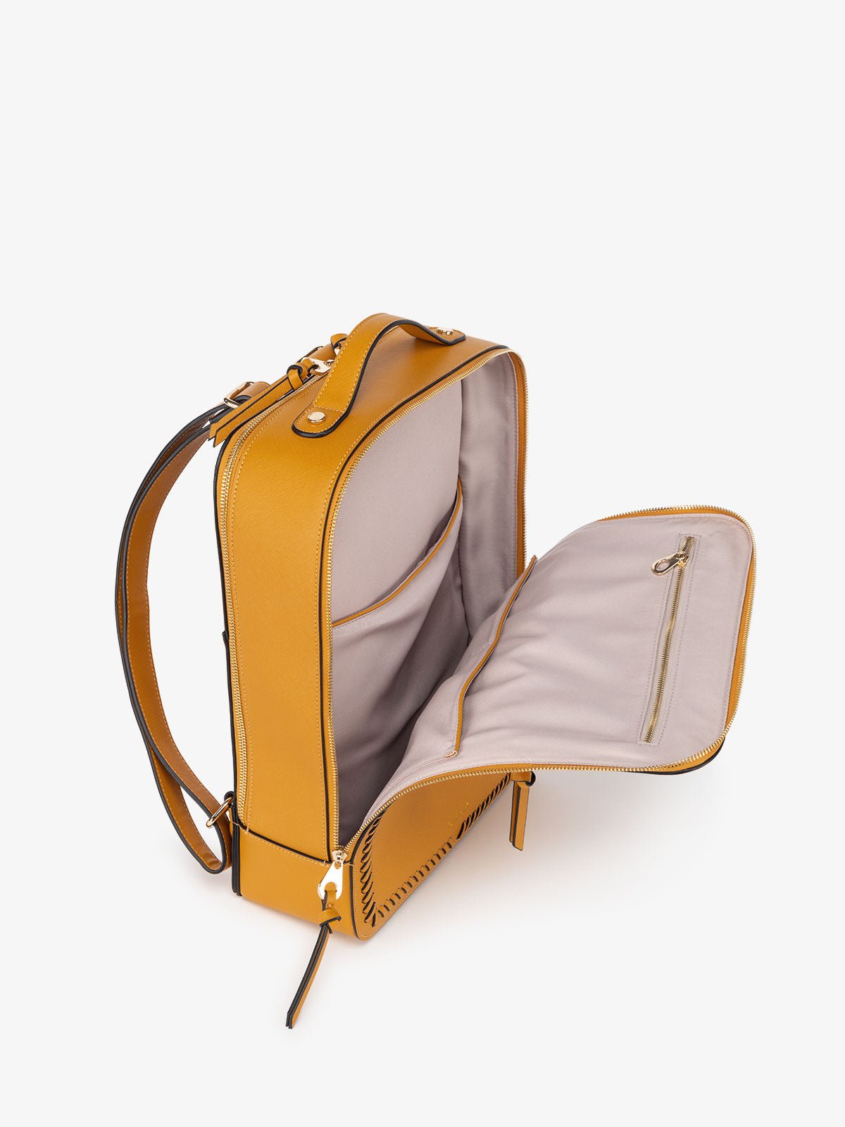 CALPAK Kaya backpack with laptop compartment in honey
