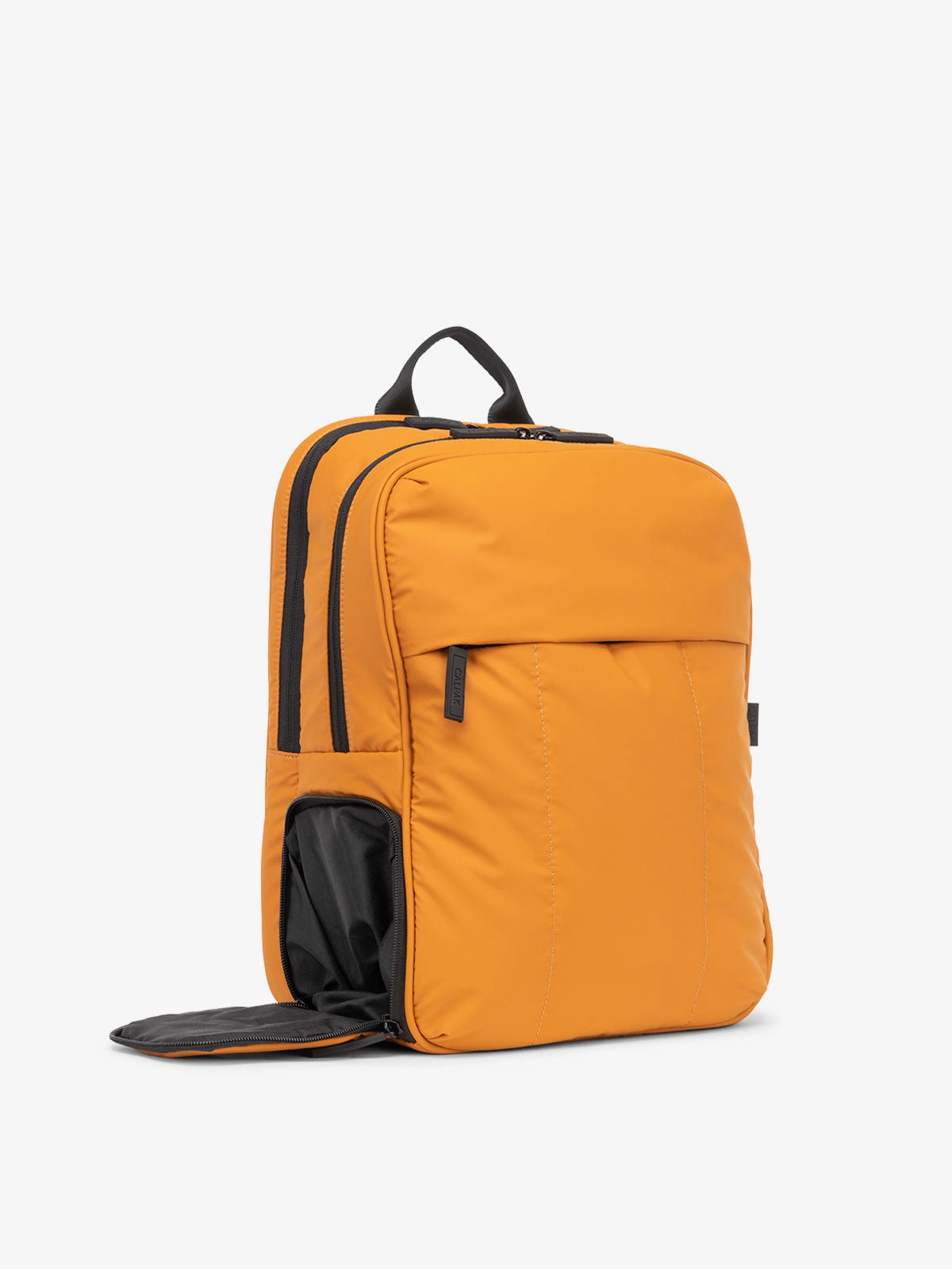 CALPAK Luka Laptop Backpack with shoe compartment in pumpkin