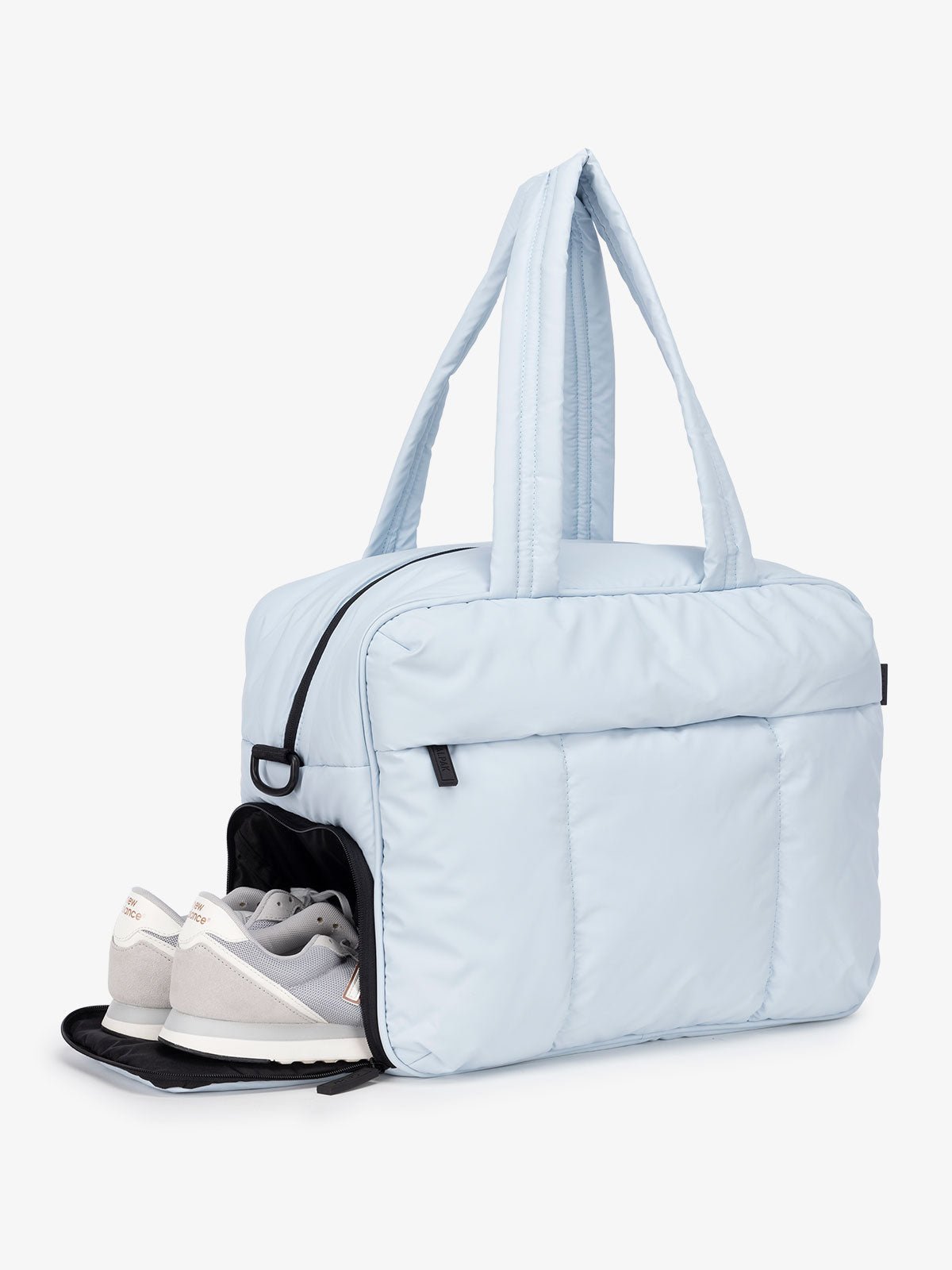 mist blue Luka weekend duffle bag with shoe compartment