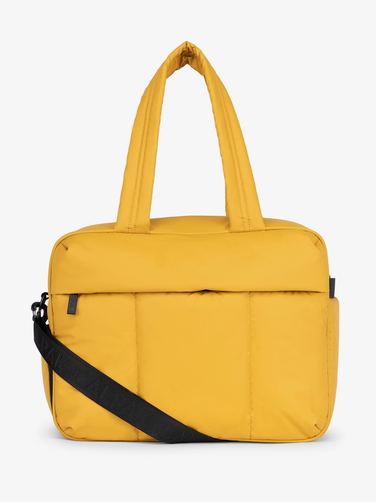 yellow Luka duffel bag and weekender