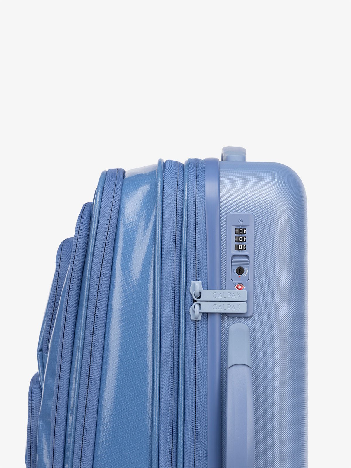 CALPAK Terra Carry-On Luggage with hybrid exterior and TSA lock in glacier
