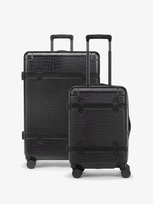 CALPAK set of 2 black hard shell CALPAK TRNK luggage; LTK2000-BLACK-CROC