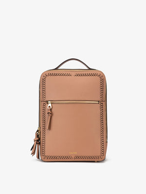 caramel brown CALPAK Kaya laptop backpack for women; BP1702-SQ-CARAMEL