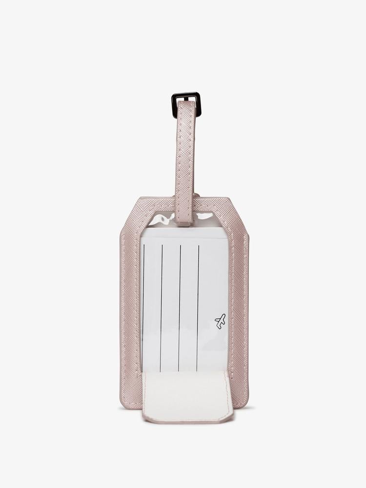 CALPAK cute simple pink luggage tag with travel battery inside