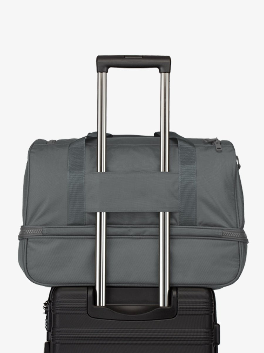 CALPAK Stevyn duffel bag with luggage trolley sleeve in slate