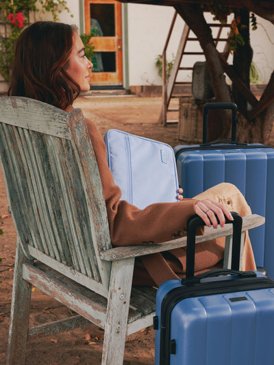 CALPAK 13-14 Inch padded Laptop sleeve for school in sky blue; ALP2213-SKY view 2