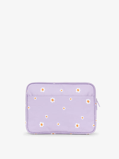 CALPAK 13-14 Inch padded Laptop sleeve for school in floral lavender print; ALP2213-ORCHID-FIELDS view 1