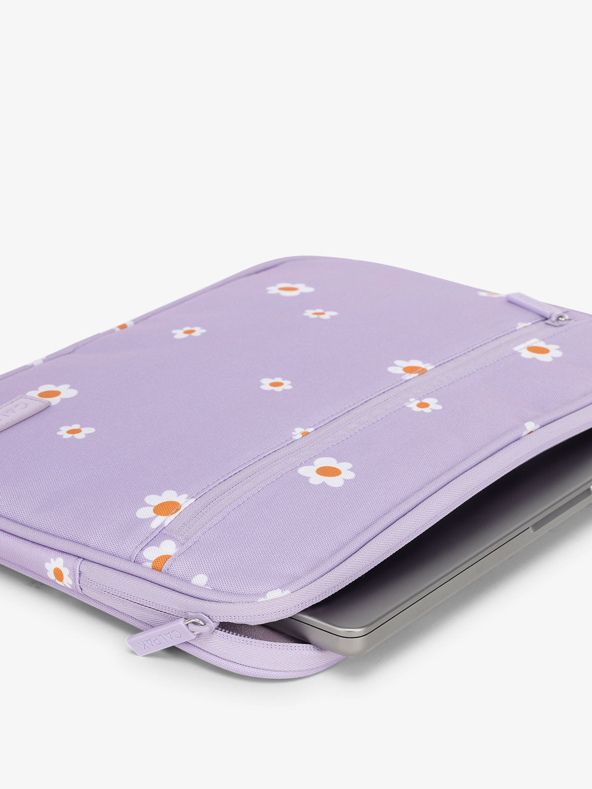 CALPAK 13-14 Inch Laptop sleeve with protective pockets for work in purple orchid fields