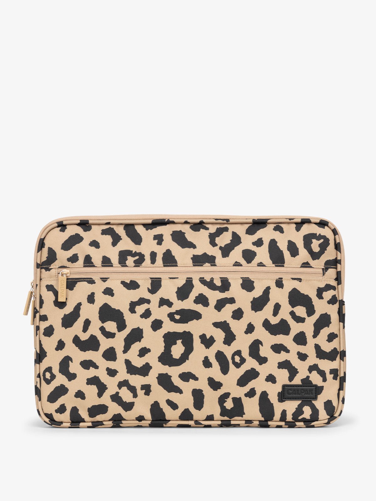 CALPAK 15-17 Inch protective Laptop case with padded pockets in cheetah print