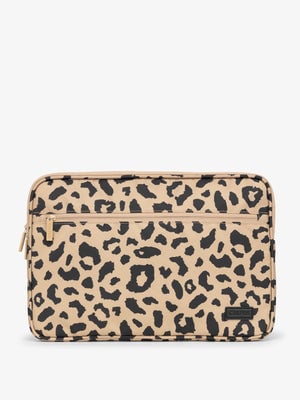 CALPAK 15-17 Inch protective Laptop case with padded pockets in cheetah print; ALP2217-CHEETAH