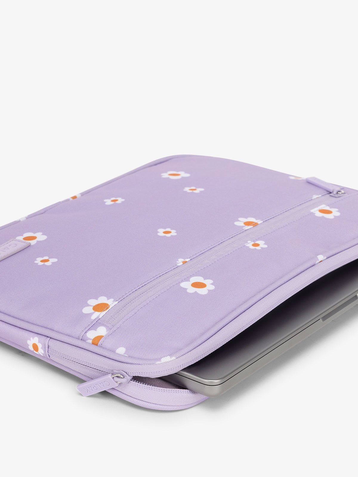 CALPAK 15-17" laptop sleeve with front zipper pouch in orchid fields