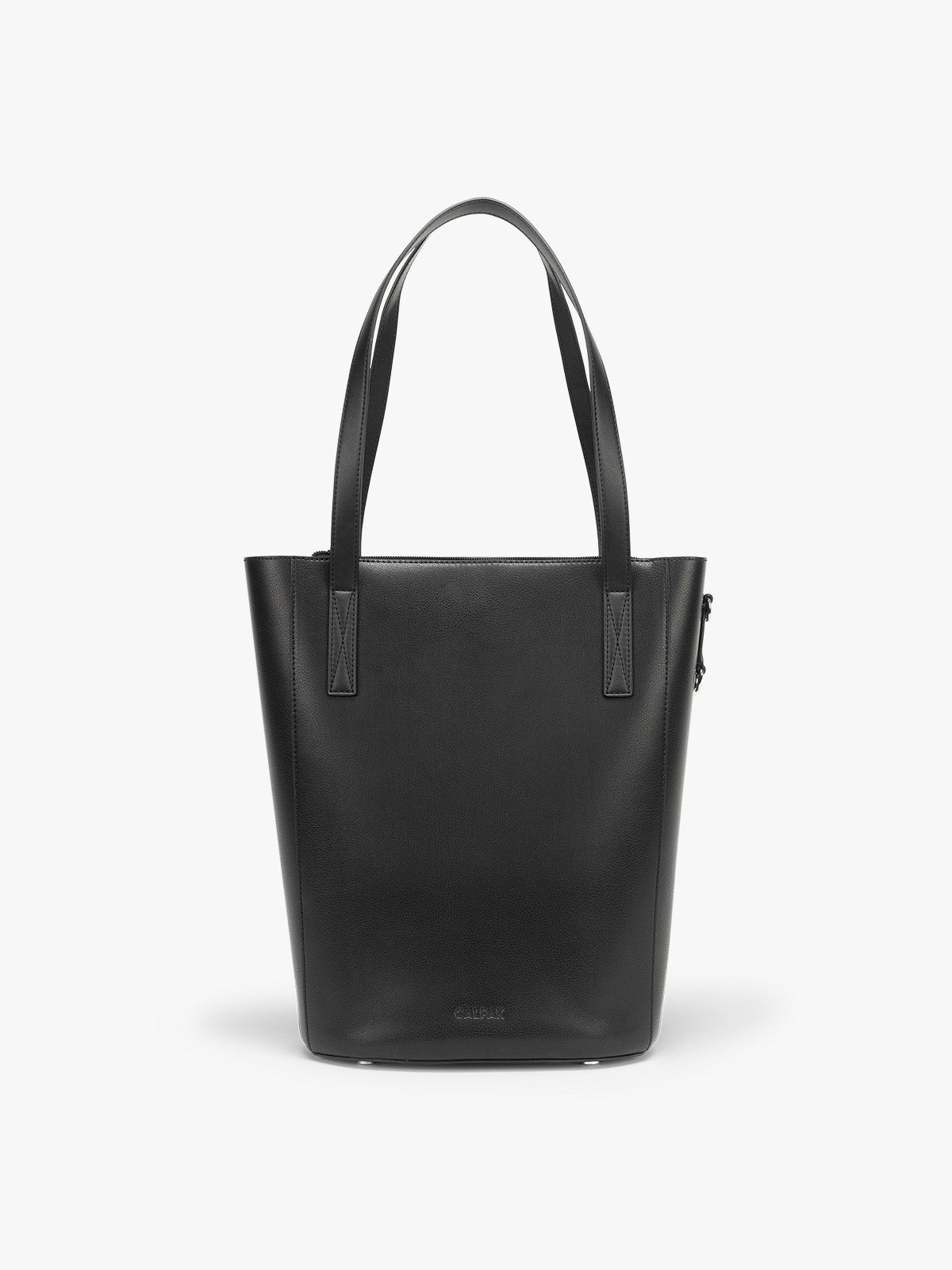 CALPAK Haven 14 inch Laptop Bucket Bag in Black front view; ABU2501-BLACK