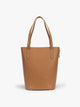 CALPAK Haven 14 inch Laptop Bucket Bag in brown Toffee front view; ABU2501-TOFFEE