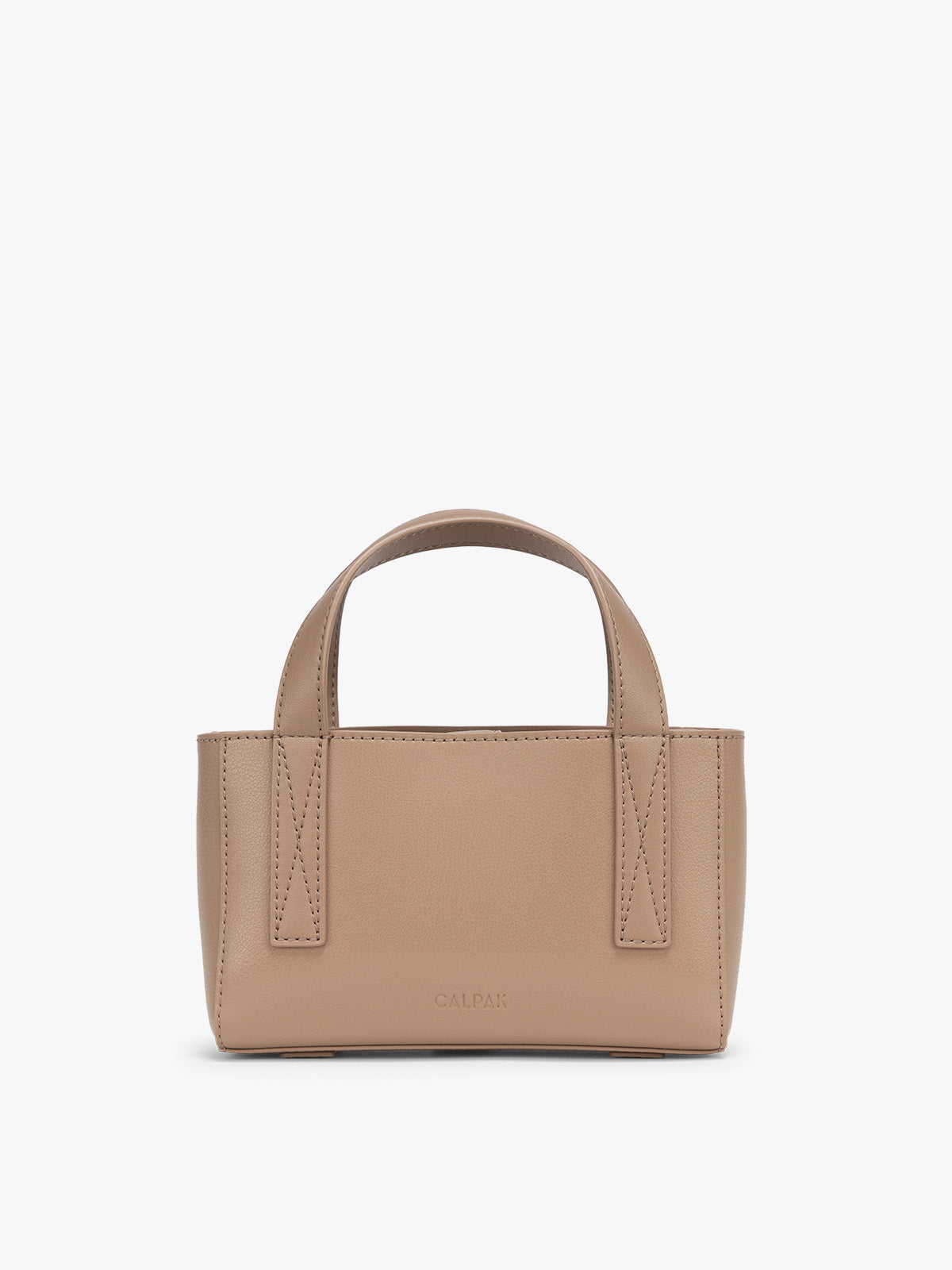 CALPAK Haven Mini Crossbody Bag in beige Taupe front view; AMC2501-TAUPE