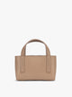 CALPAK Haven Mini Crossbody Bag in beige Taupe front view; AMC2501-TAUPE