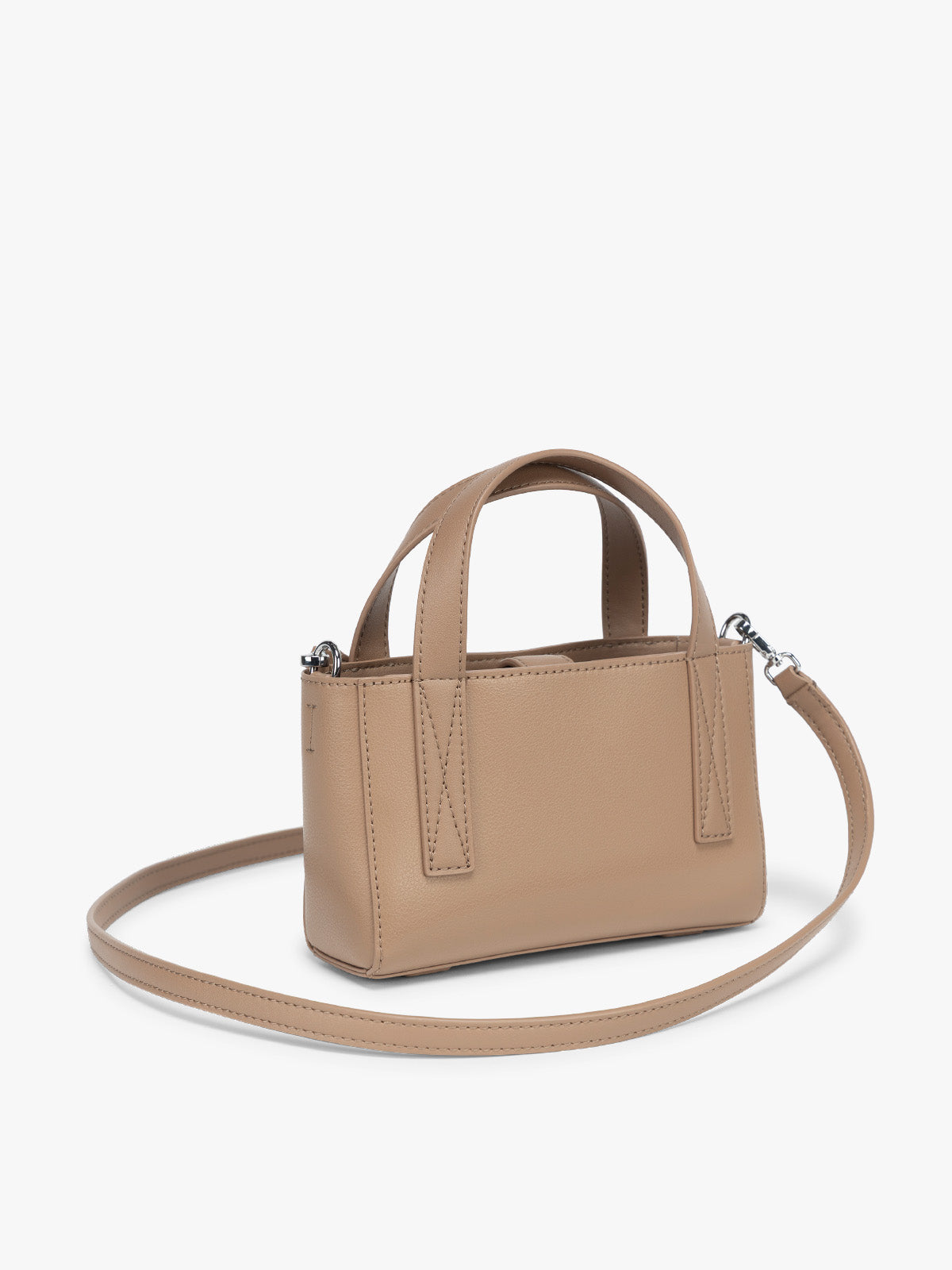 CALPAK Haven Mini Crossbody Bag in beige Taupe side view; AMC2501-TAUPE