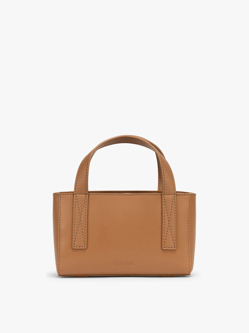 CALPAK Haven Mini Crossbody Bag in brown Toffee front view