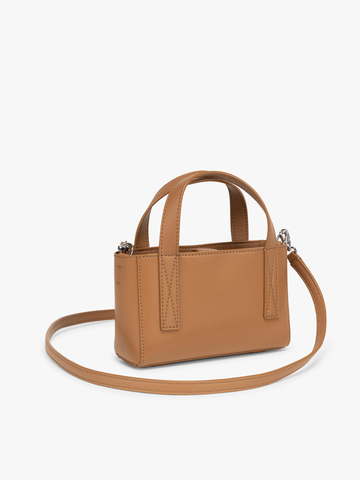 CALPAK Haven Mini Crossbody Bag in brown Toffee side view; AMC2501-TOFFEE