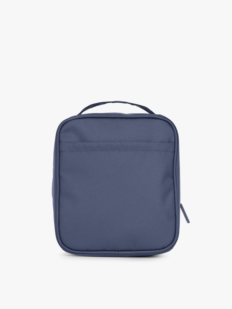 Backside of CALPAK Everything Cube in dark blue Indigo