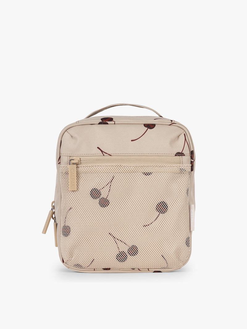 CALPAK Everything Cube beige with cherry print Oatmeal Pink