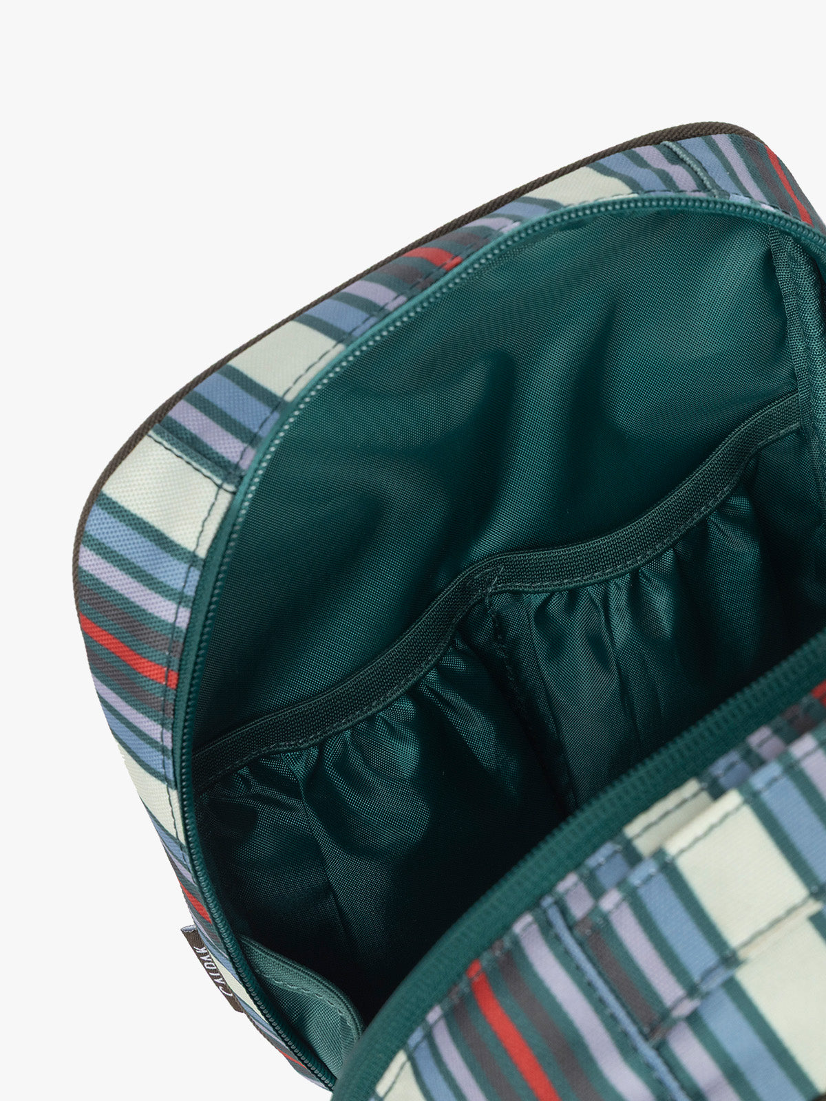 Pockets in CALPAK Everything Cube in multicolor stripe; ACE2401-RIVIERA-STRIPE